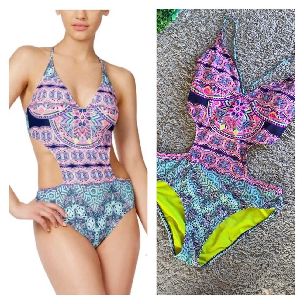 Jessica‎ Simpson Womens Tribal Print Monokini